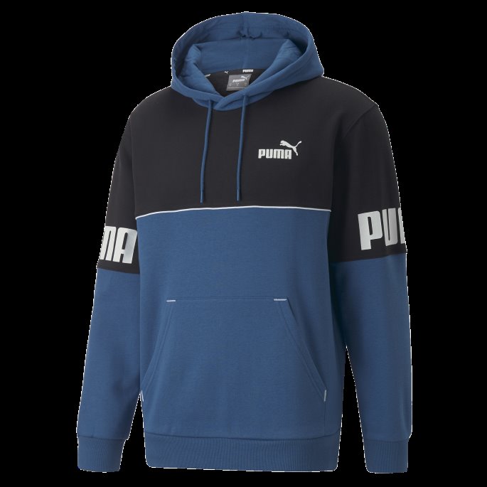 Puma På Tilbud Power Colourblock Hettegenser For Menn Lake Blue