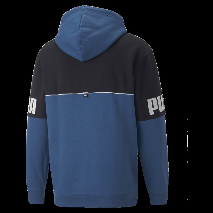 Puma På Tilbud Power Colourblock Hettegenser For Menn Lake Blue