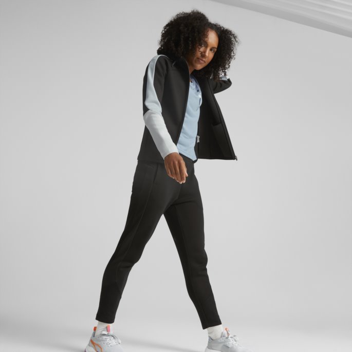 Puma På Tilbud Svart Evostripe Hettegenser Med Full Glidelås Kvinner