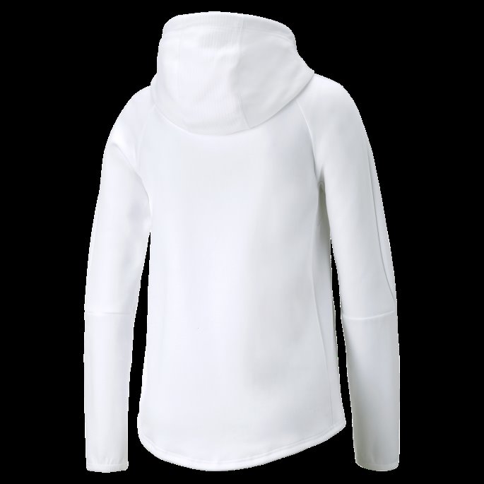 Puma På Tilbud Evostripe Hettegenser For Kvinner Med Full Glidelås Hvit
