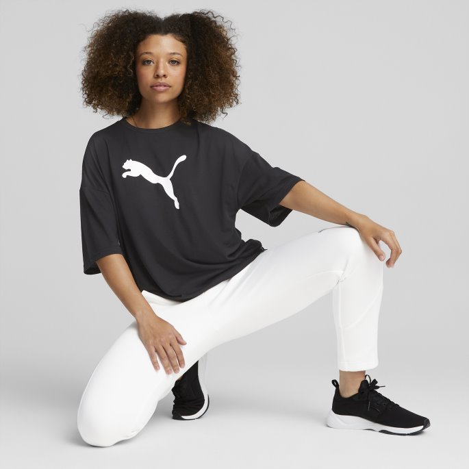 Svart Moderne Sport Mote T-skjorte Kvinner Puma På Salg