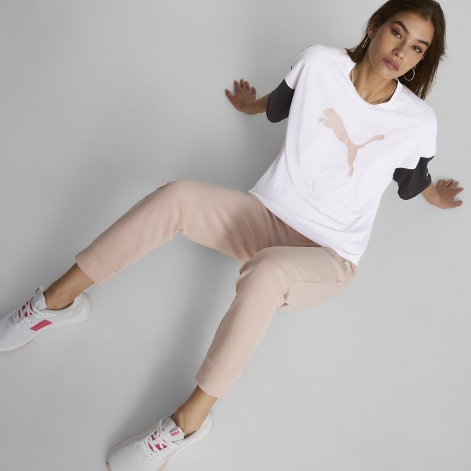 Moderne Sport Mote T-skjorte Kvinner Puma På Salg Hvit-rose Kvarts