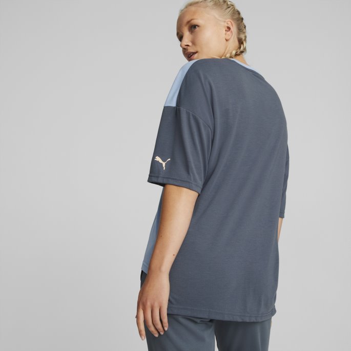 Moderne Sport Mote T-skjorte Kvinner Blue Wash Puma På Salg