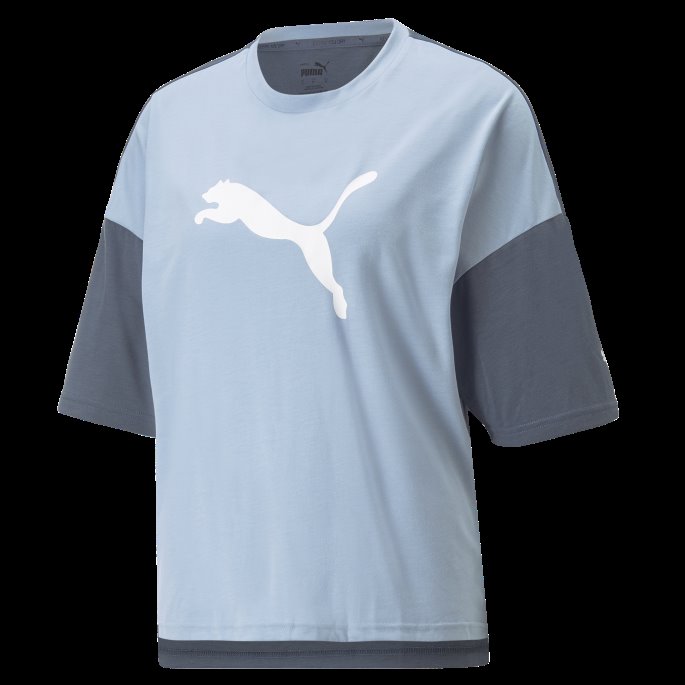 Moderne Sport Mote T-skjorte Kvinner Blue Wash Puma På Salg
