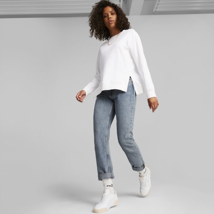 Her Crew Neck Damegenser Hvit Puma På Salg