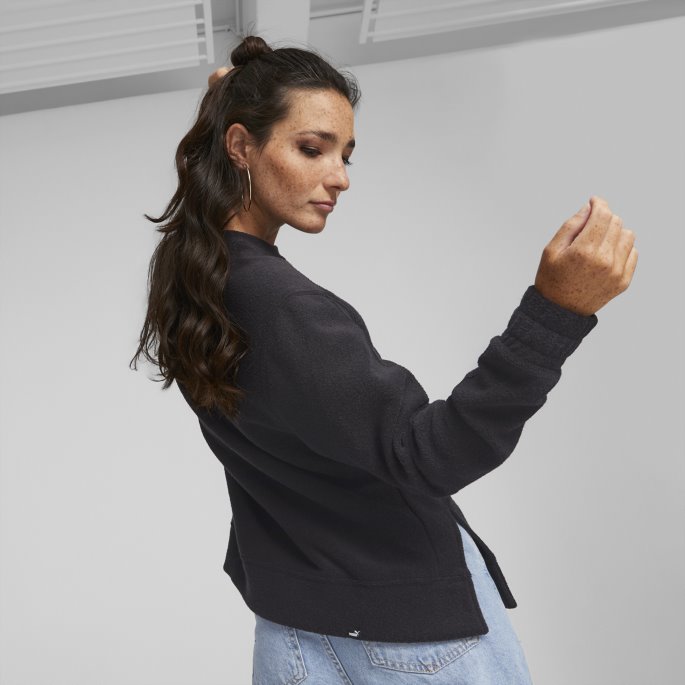 Svart Hennes Vinteriserte Sweatshirt Med Rund Hals Kvinner Puma På Tilbud