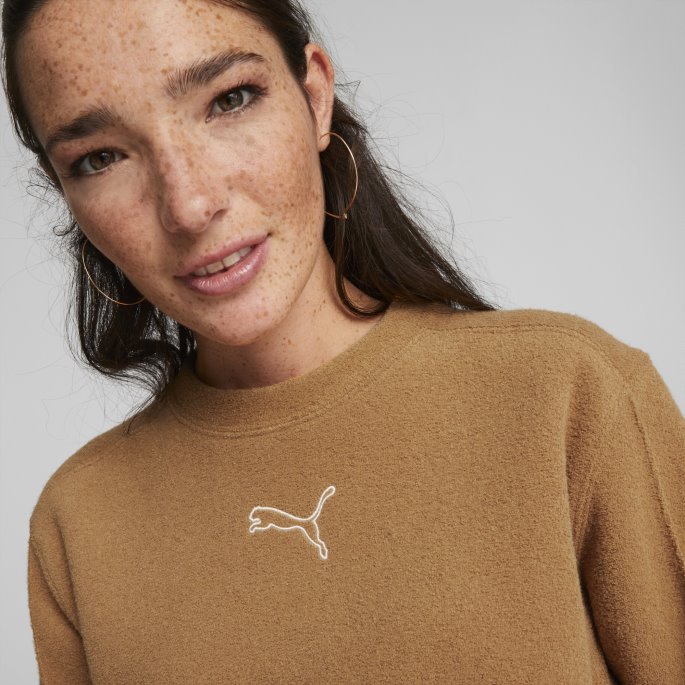 Hennes Vinteriserte Sweatshirt Med Rund Hals For Kvinner Puma På Salg ørkenbrun