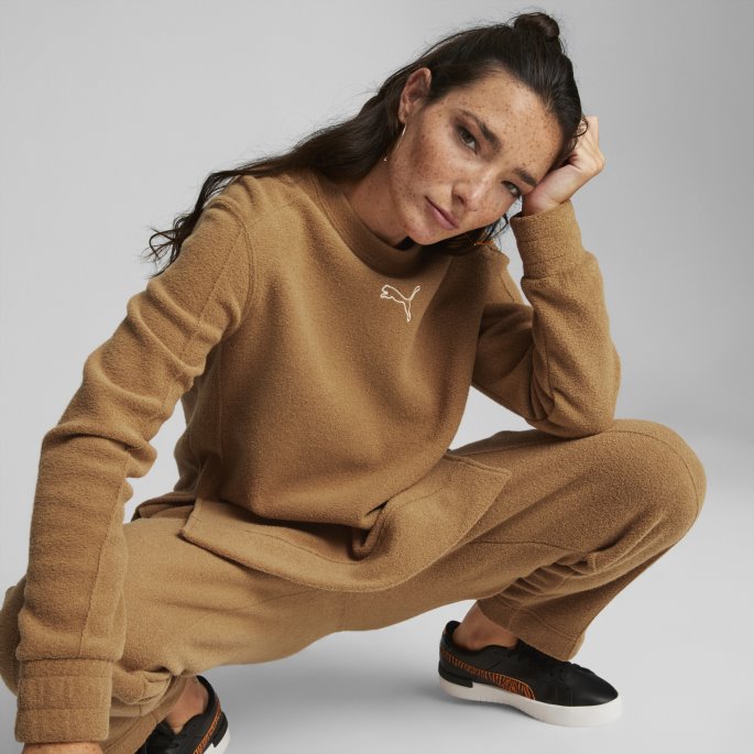 Hennes Vinteriserte Sweatshirt Med Rund Hals For Kvinner Puma På Salg ørkenbrun