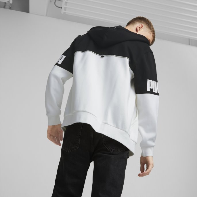 Puma På Tilbud White Power Hettegenser Med Full Glidelås Herre