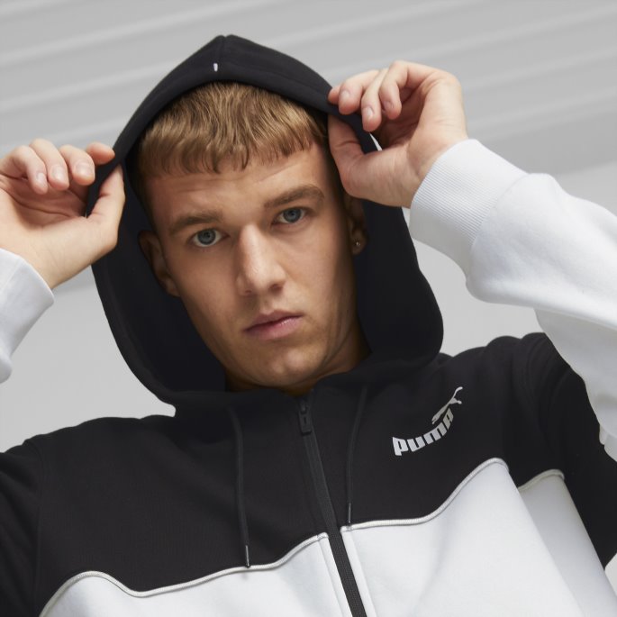 Puma På Tilbud White Power Hettegenser Med Full Glidelås Herre