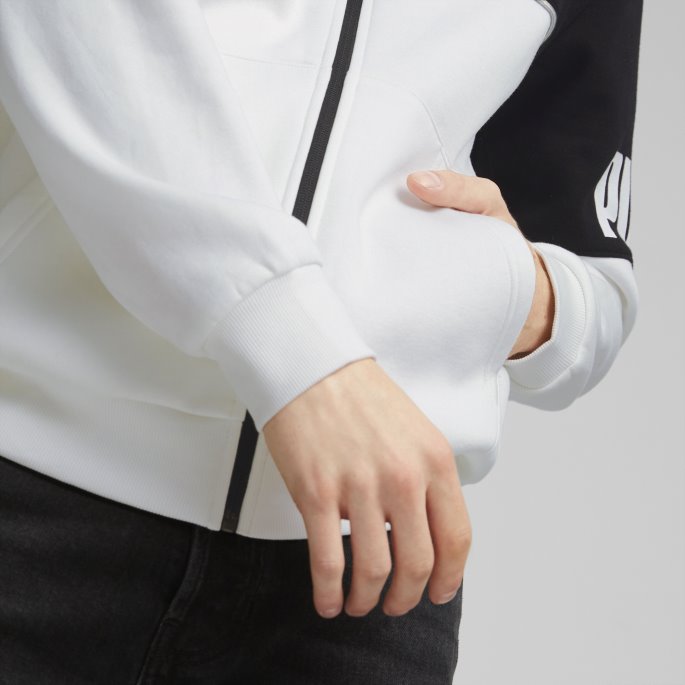 Puma På Tilbud White Power Hettegenser Med Full Glidelås Herre