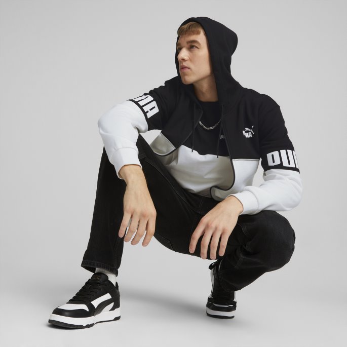 Puma På Tilbud White Power Hettegenser Med Full Glidelås Herre