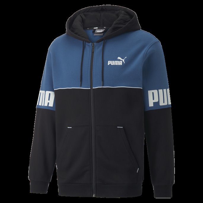 Lake Blue Puma På Tilbud Power Hettegenser Med Full Glidelås Herre