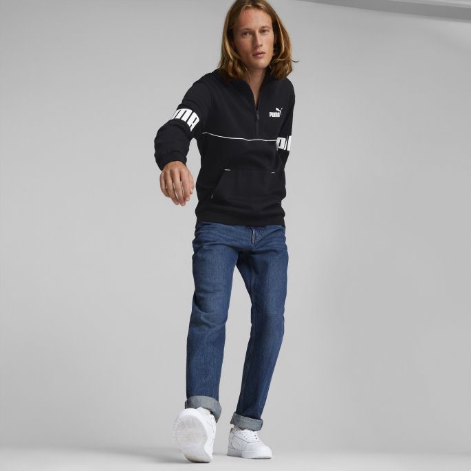 Puma På Tilbud Power Sweatshirt Med Halv Glidelås Herre Svart
