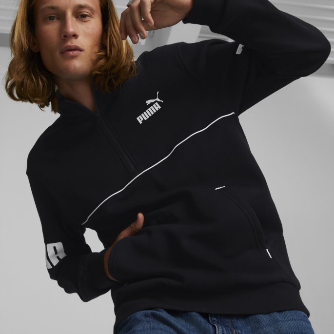 Puma På Tilbud Power Sweatshirt Med Halv Glidelås Herre Svart