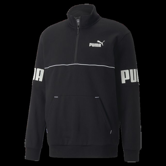 Puma På Tilbud Power Sweatshirt Med Halv Glidelås Herre Svart