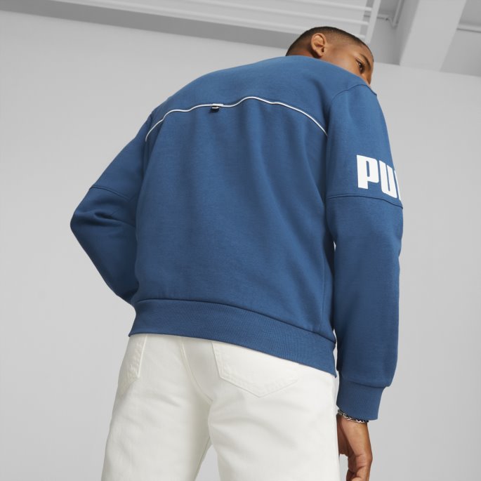 Puma På Tilbud Power Sweatshirt Med Halv Glidelås Menn Lake Blue