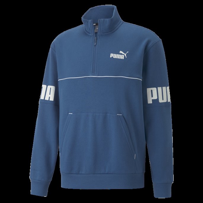 Puma På Tilbud Power Sweatshirt Med Halv Glidelås Menn Lake Blue