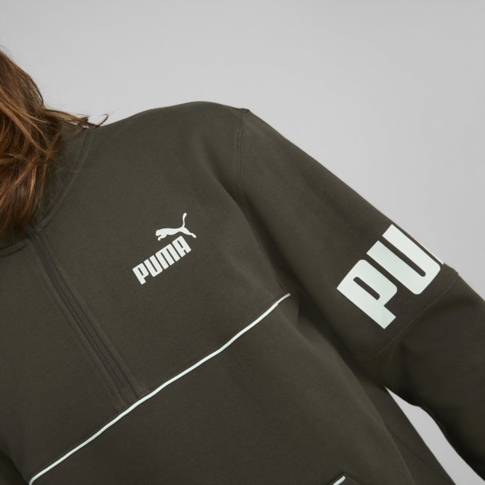Puma På Tilbud Power Halv Glidelås Sweatshirt Menn Skogen Natt