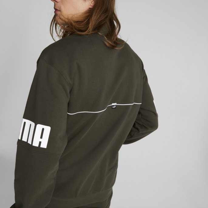 Puma På Tilbud Power Halv Glidelås Sweatshirt Menn Skogen Natt
