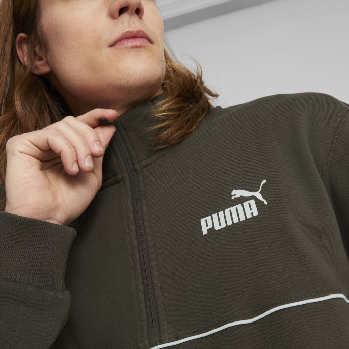 Puma På Tilbud Power Halv Glidelås Sweatshirt Menn Skogen Natt