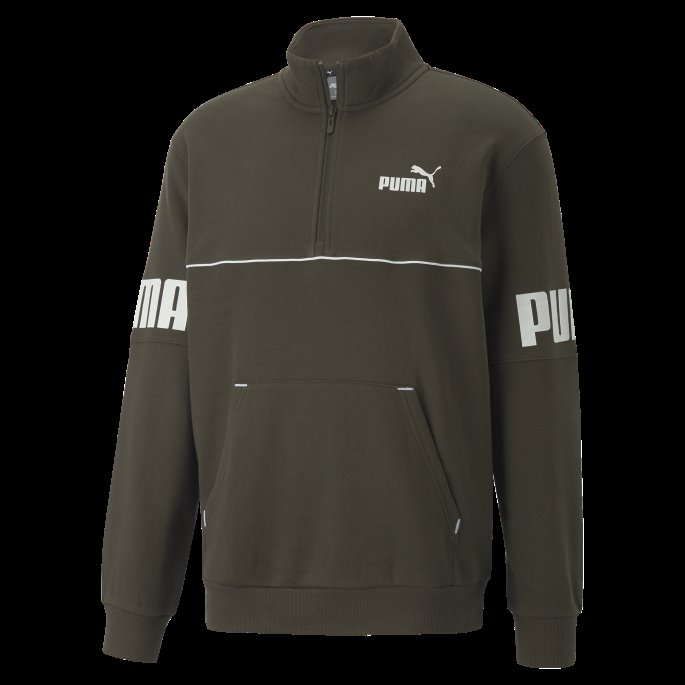 Puma På Tilbud Power Halv Glidelås Sweatshirt Menn Skogen Natt