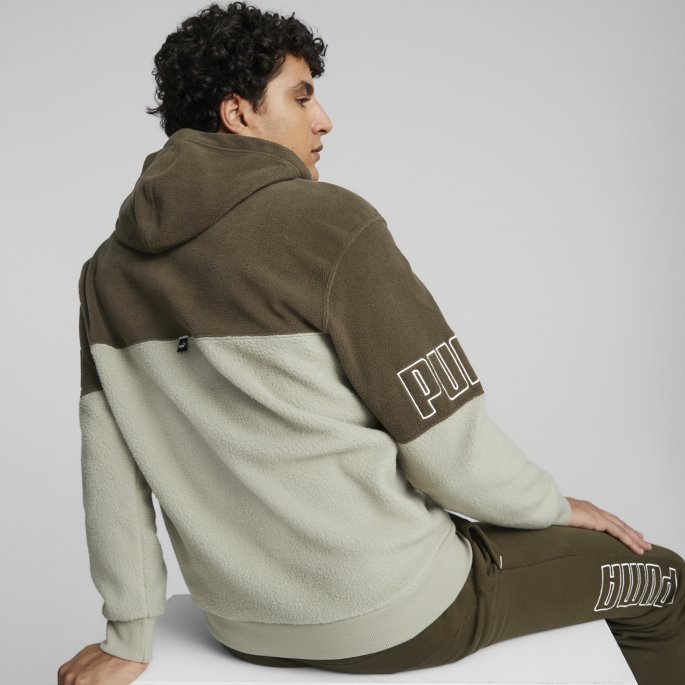 Pebble Grey Puma På Tilbud Power Vinterisert Hettegenser Herre