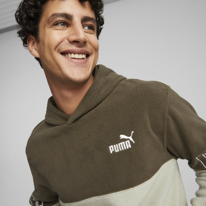 Pebble Grey Puma På Tilbud Power Vinterisert Hettegenser Herre