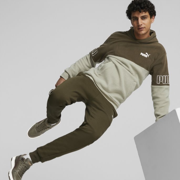 Pebble Grey Puma På Tilbud Power Vinterisert Hettegenser Herre