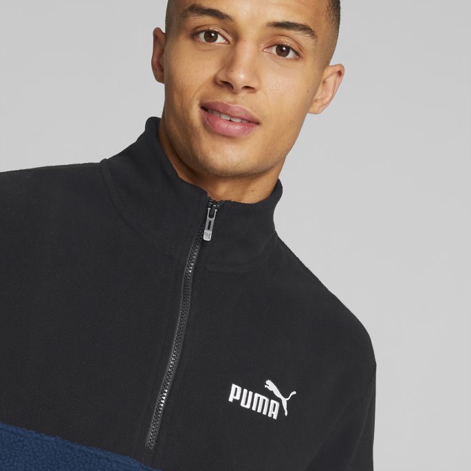 Marineblå Power Sweatshirt Med Halv Glidelås Herre Puma På Salg