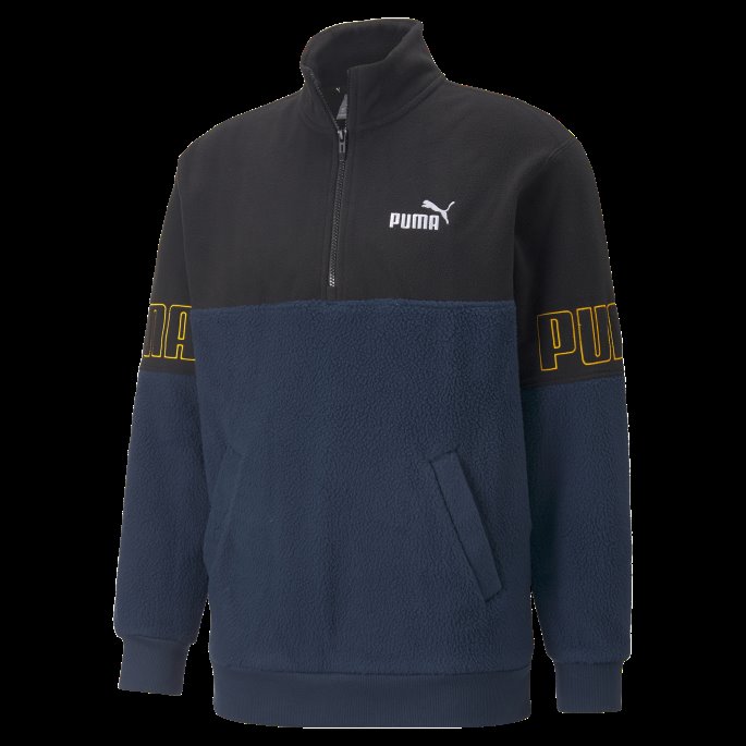 Marineblå Power Sweatshirt Med Halv Glidelås Herre Puma På Salg