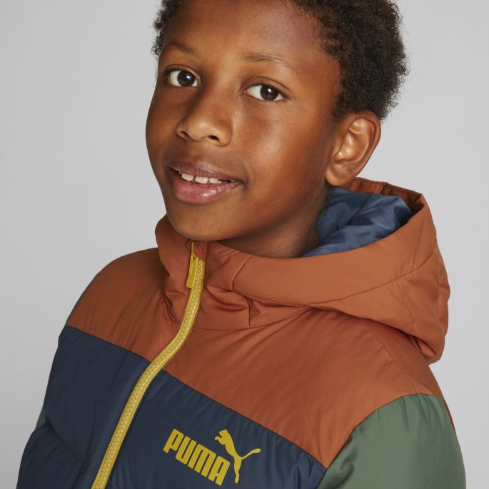 Varm Kastanje Colourblock Unisex Ungdomsjakke Puma På Salg