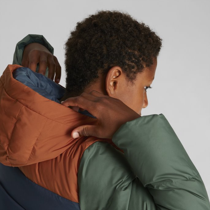 Varm Kastanje Colourblock Unisex Ungdomsjakke Puma På Salg