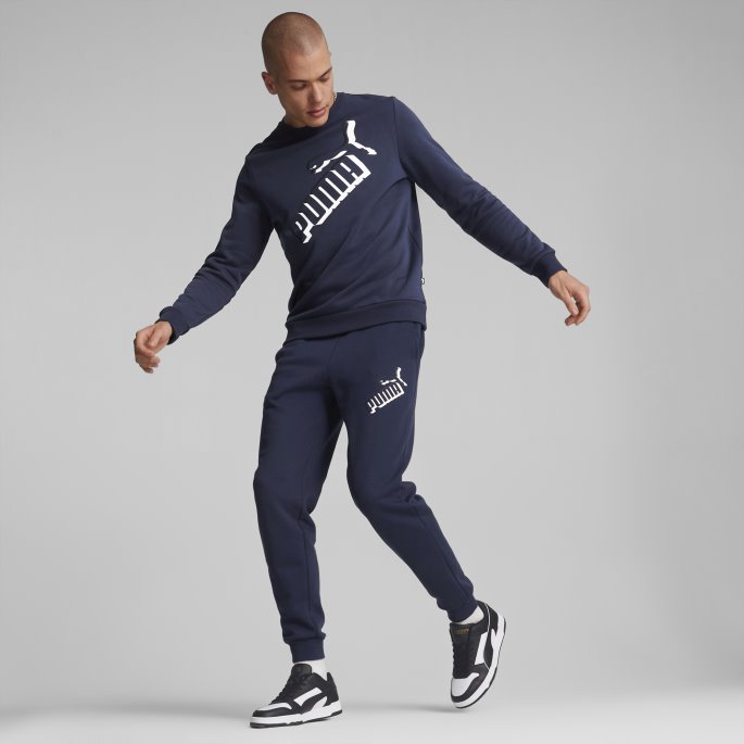 Peacoat Puma På Salg Nødvendigheter+ Stor Logo Herregenser