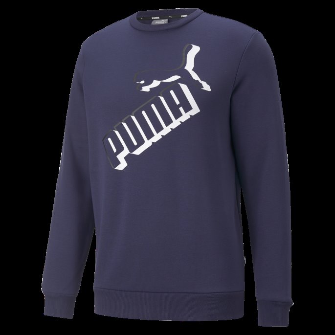Peacoat Puma På Salg Nødvendigheter+ Stor Logo Herregenser