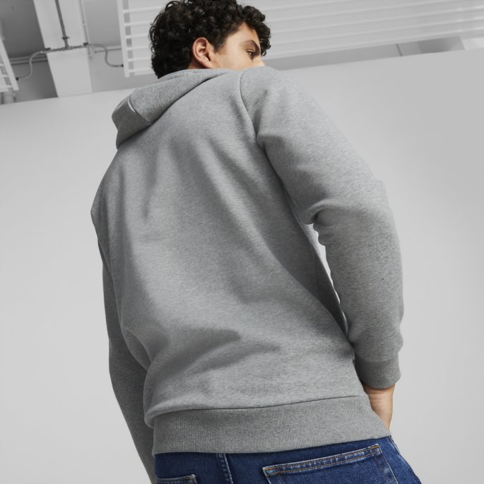 Essentials+ Stor Logo Hettegenser For Menn Puma På Tilbud Mellomgrå Lyng
