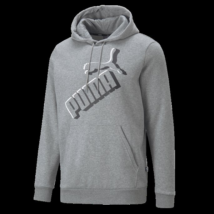 Essentials+ Stor Logo Hettegenser For Menn Puma På Tilbud Mellomgrå Lyng