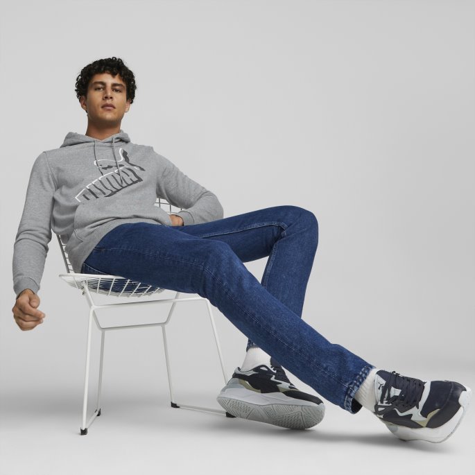 Essentials+ Stor Logo Hettegenser Herre Puma På Tilbud Mellomgrå Lyng