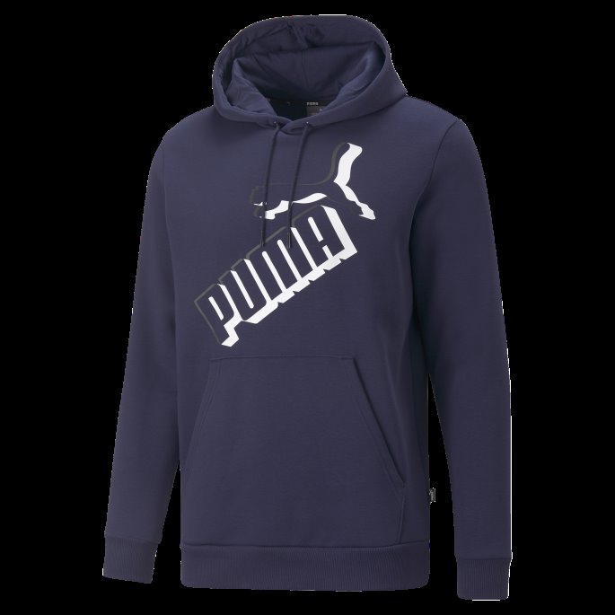 Essentials+ Stor Logo Hettegenser Menn Puma På Tilbud Peacoat