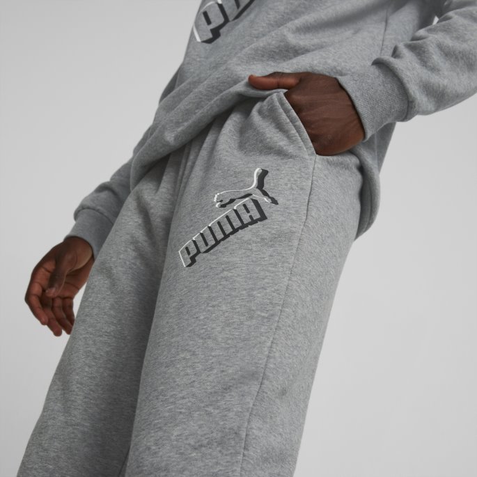 Puma På Tilbud Mellomgrå Lyngråvarer+ Joggebukser For Menn Med Stor Logo