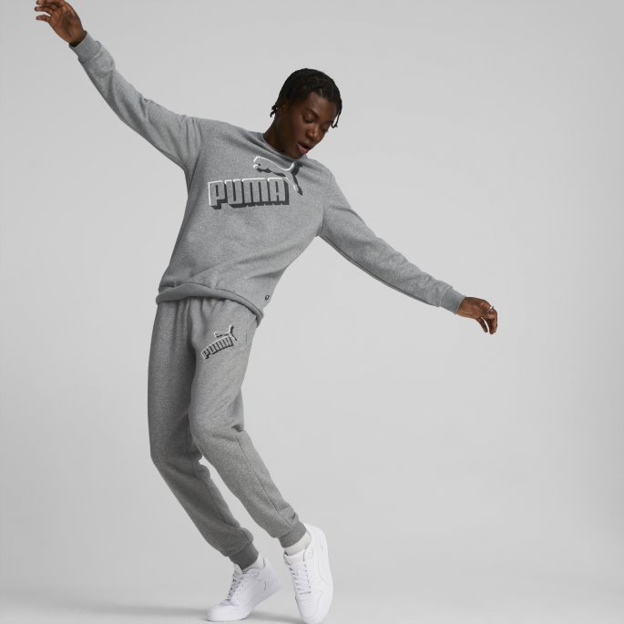 Puma På Tilbud Mellomgrå Lyngråvarer+ Joggebukser For Menn Med Stor Logo