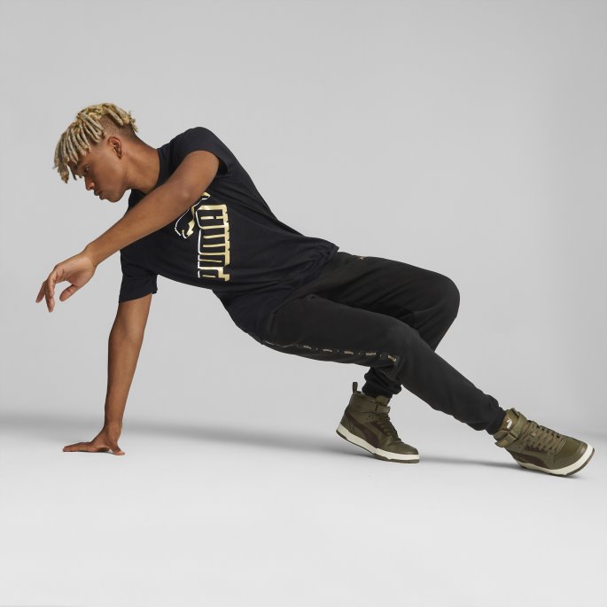 Essentials+ Stor Logo Herre-t-skjorte Puma På Tilbud Svart