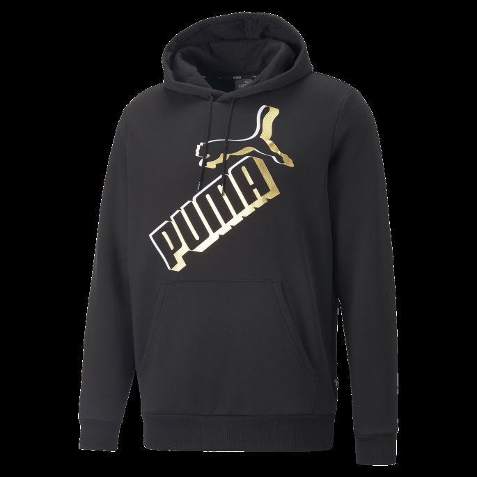 Essentials+ Stor Logo Hettegenser For Menn Svart Puma På Salg