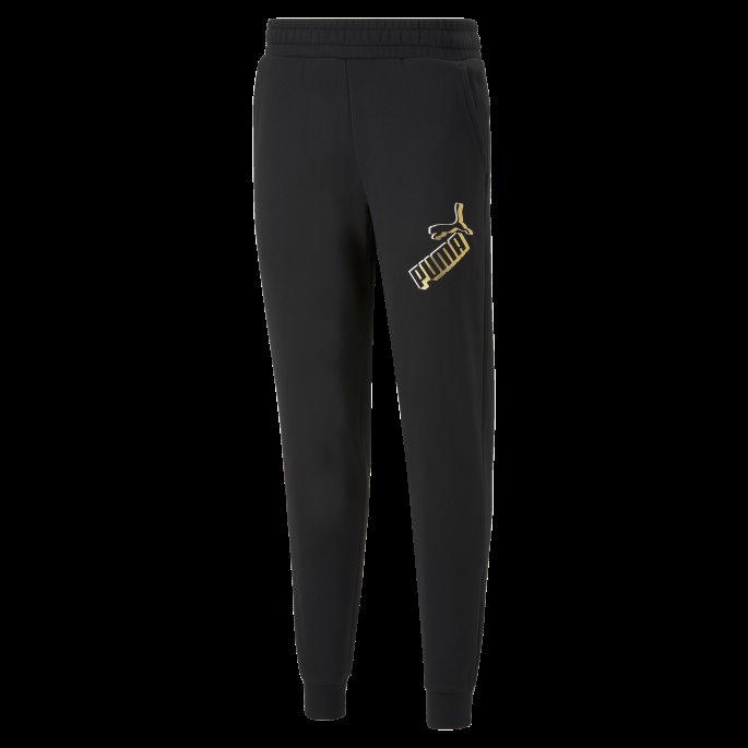 Black Essentials+ Stor Logo Joggebukser For Menn Puma På Salg