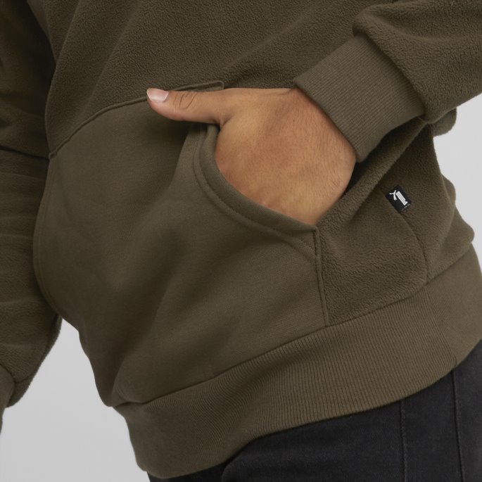 Dyp Oliven Puma På Salg Nødvendigheter Polar Fleece Hettegenser Menn