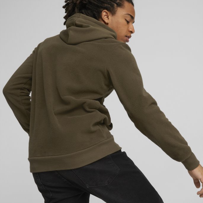 Dyp Oliven Puma På Salg Nødvendigheter Polar Fleece Hettegenser Menn