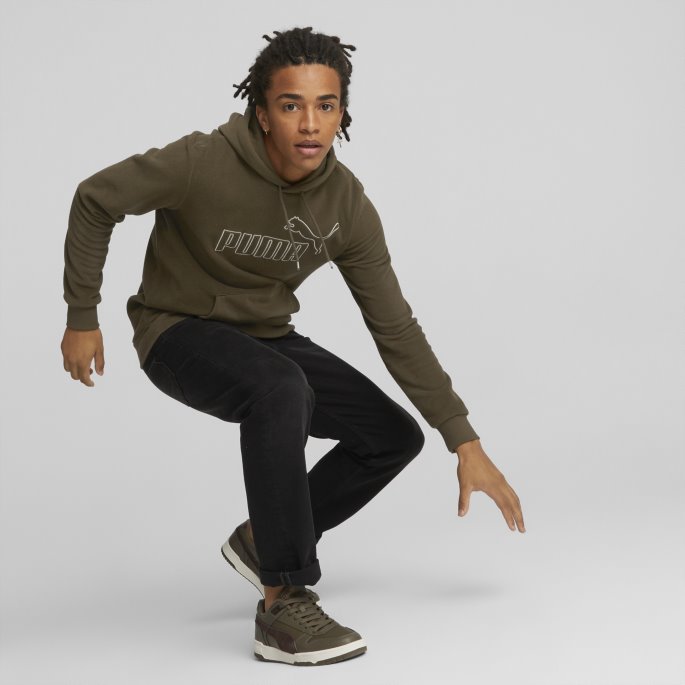 Dyp Oliven Puma På Salg Nødvendigheter Polar Fleece Hettegenser Menn