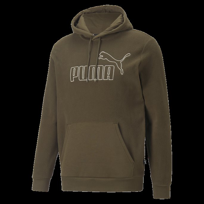 Dyp Oliven Puma På Salg Nødvendigheter Polar Fleece Hettegenser Menn