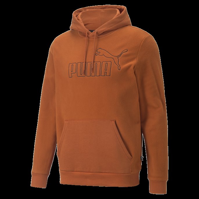 Varm Kastanje Puma På Tilbud Nødvendig Hettegenser For Menn Polar Fleece