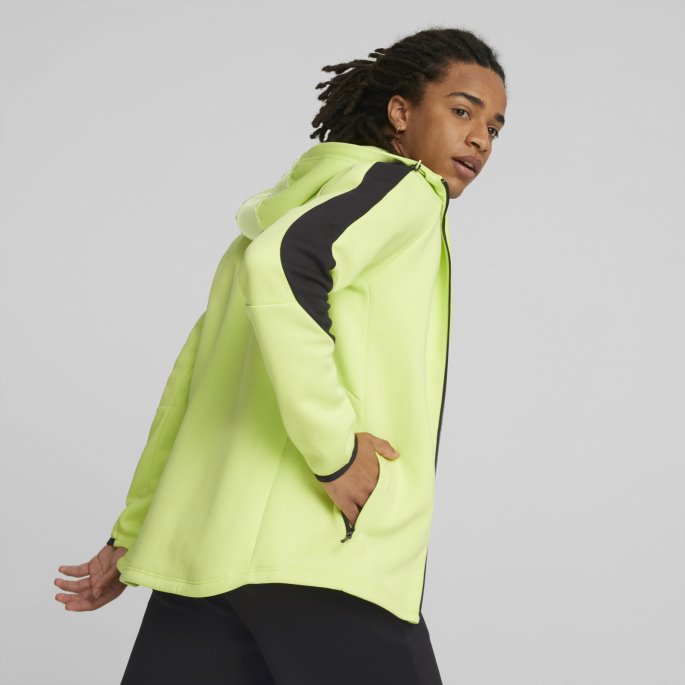 Lett Lime Evostripe Full Glidelås Hettegenser For Menn Puma På Salg